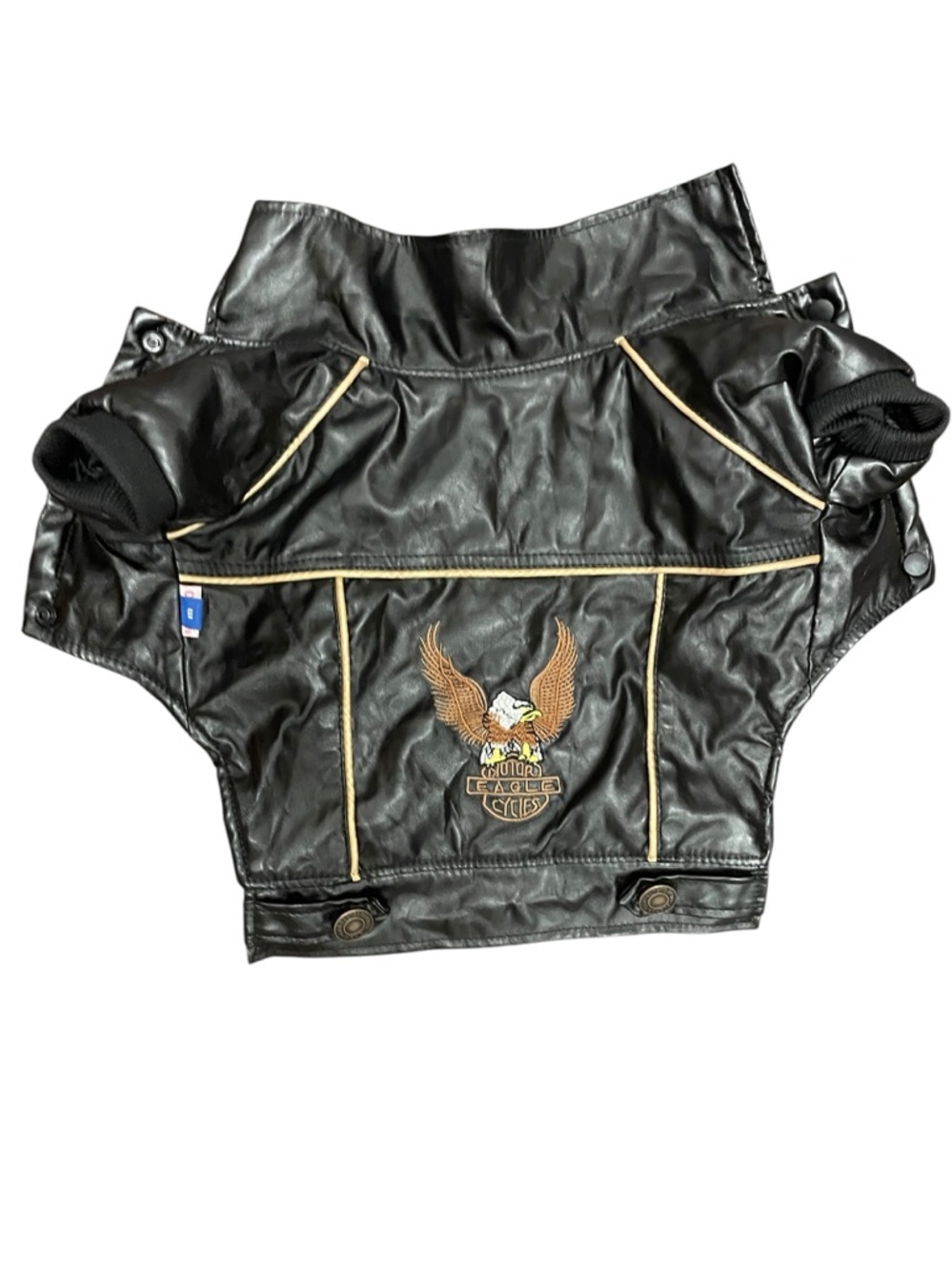 Black faux leather dog biker jacket
 (12 - 17lb dog)